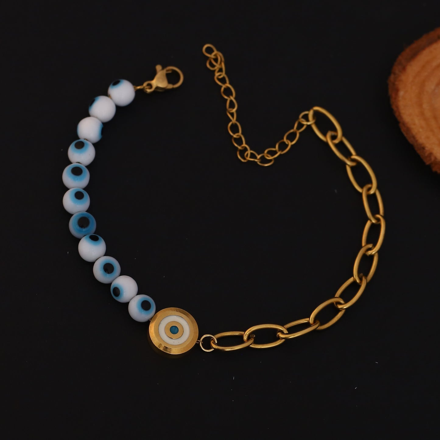 Elora Mystic Aura Evil Eye Beaded Bracelet – Blue Harmony Edition