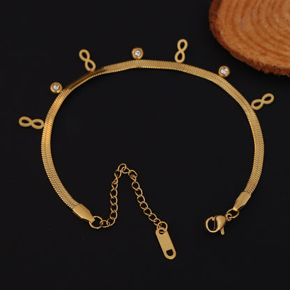 Elora Infinity Charm Gold-Plated Bracelets with Sparkling Stones
