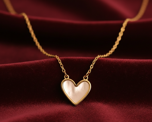 Elora gold plated Luna Pearl Heart Necklace