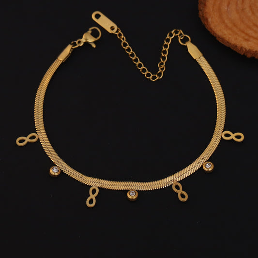 Elora Infinity Charm Gold-Plated Bracelets with Sparkling Stones