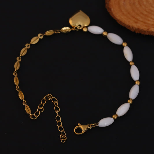 Elora Dual Style Golden Heart Charm Bracelet