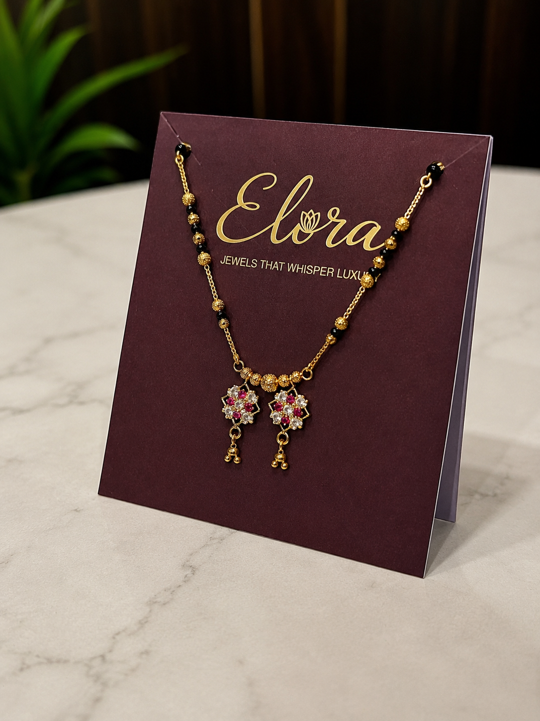 The Elora Festive Floral Dual-Pendant Mangalsutra