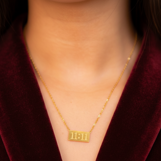 Elora Gold Plated Angel Number 11:11 Necklace
