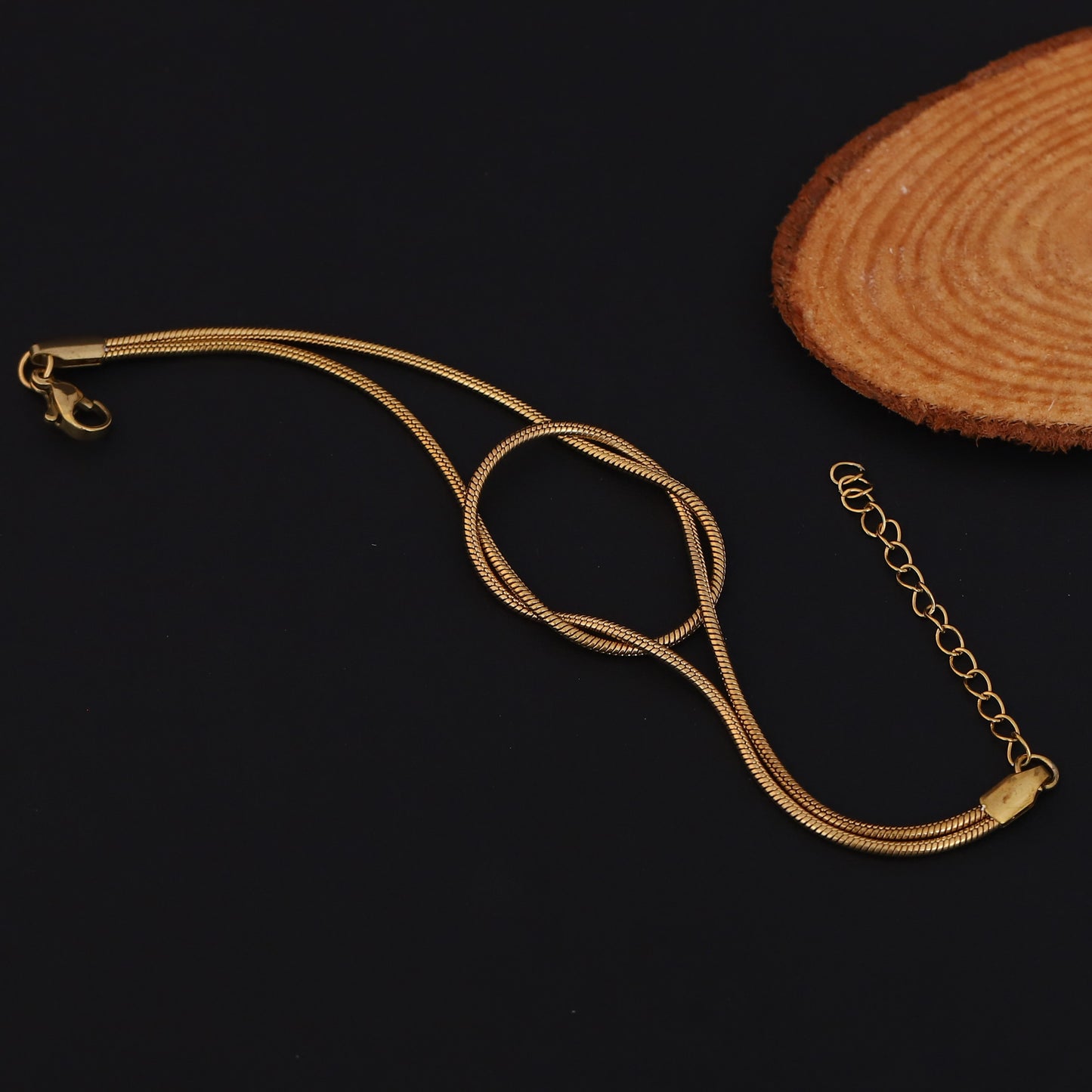 Elora Gold Plated Twisted Snake Chain Bracelet