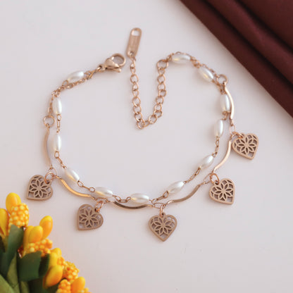 Elora Rose Gold Heart Charm bracelets