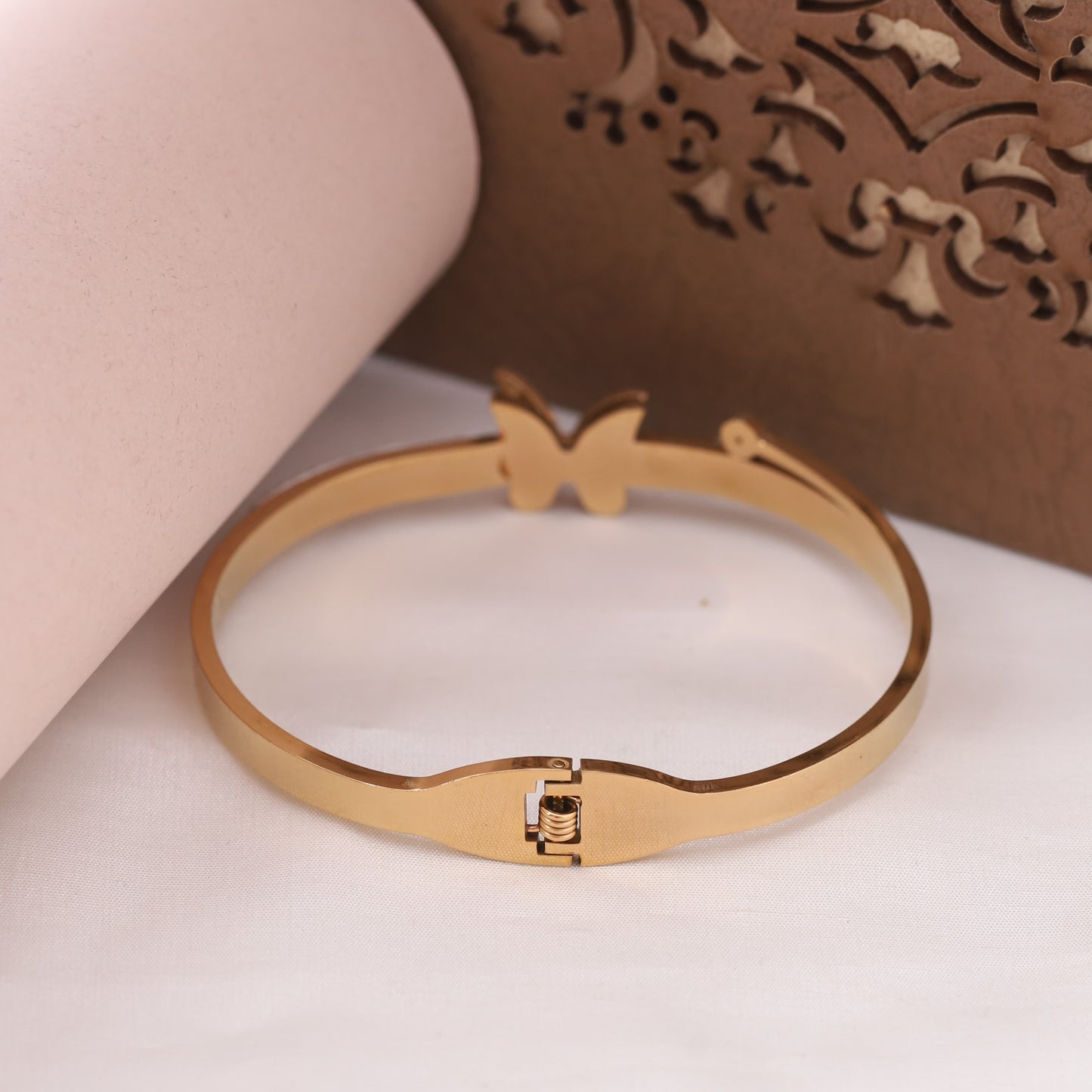 Elora Golden Butterfly Charm Crystal Bracelet