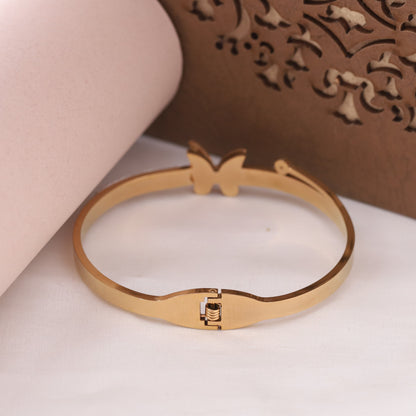 Elora Golden Butterfly Charm Crystal Bracelet