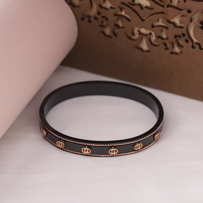 Elora Ebony Luxe Dual-Tone Designer Bangle