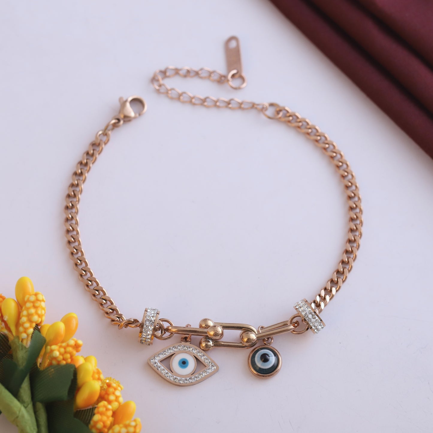Elora Luxe Evil Eye Charm Bracelet