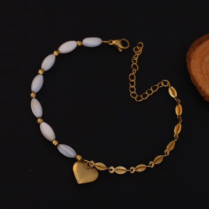 Elora Dual Style Golden Heart Charm Bracelet