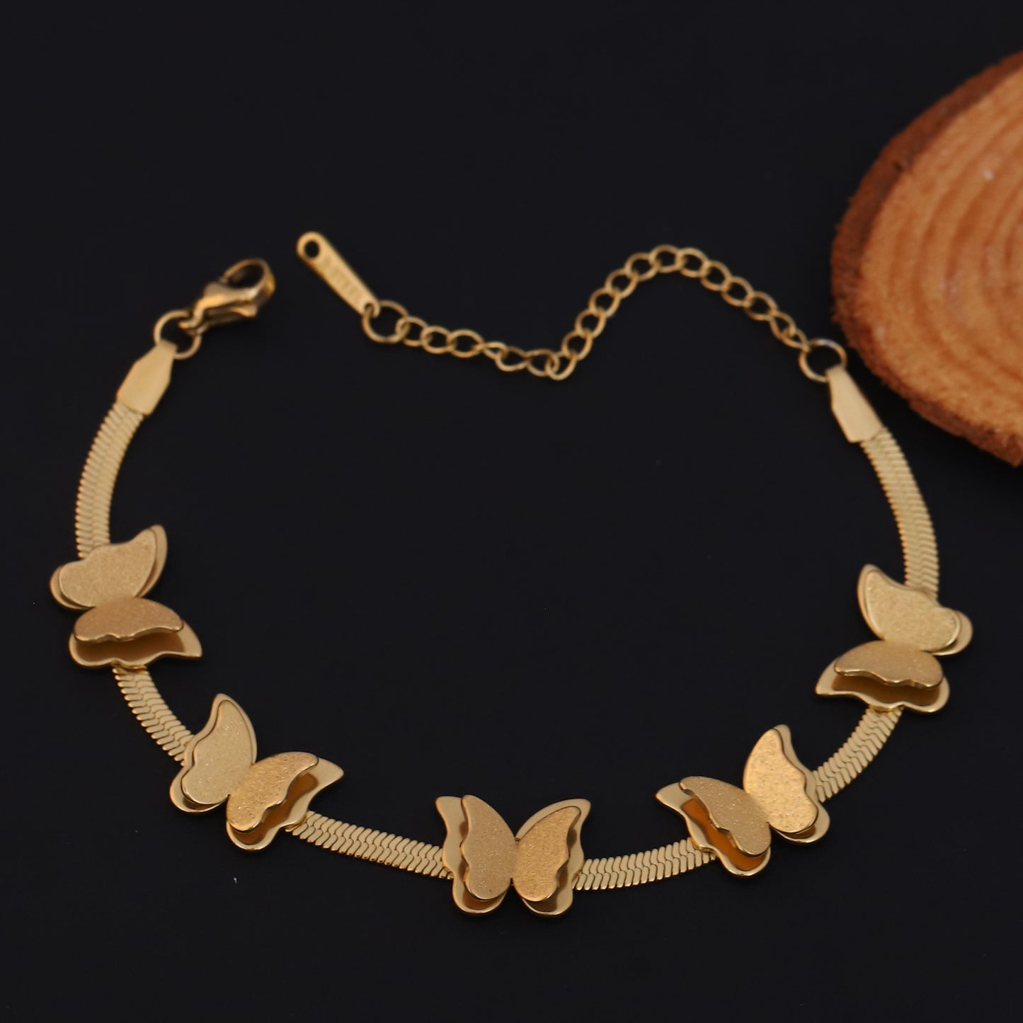 Elora Golden Butterfly Charm Bracelet