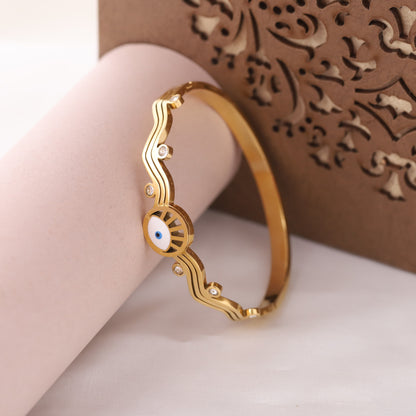 Elora Divine Shield Evil Eye Gold-Plated kada Bracelets