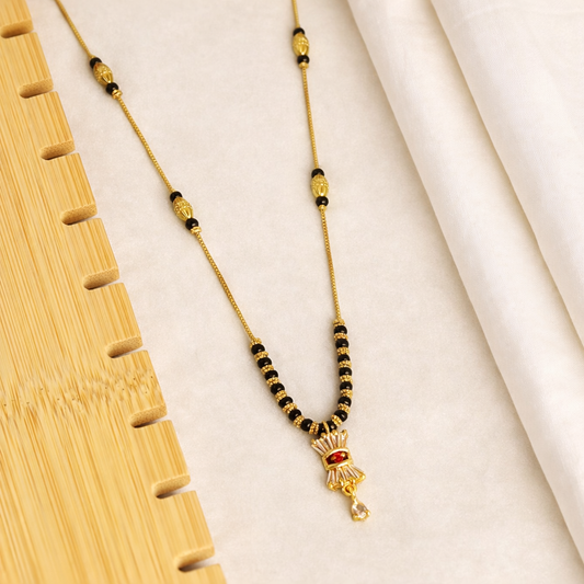 Elora gold Plated Rajwada Ruby Glow Mangalsutra