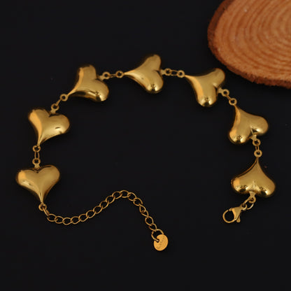 Elora Gold Plated Heart Link Bracelet