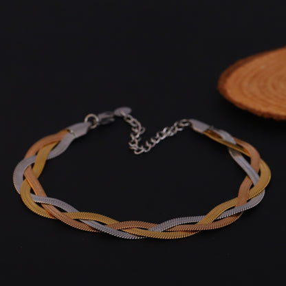 Elora Tricolor Braided Chain Bracelet