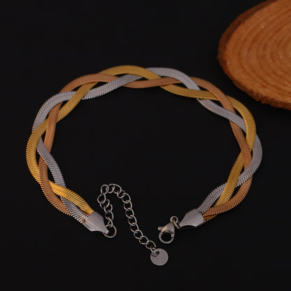 Elora Tricolor Braided Chain Bracelet