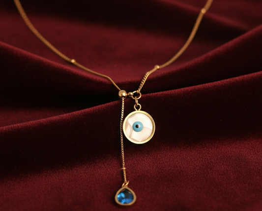 Elora 18k Gold Plated Evil Eye Drop Necklace