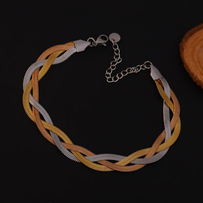 Elora Tricolor Braided Chain Bracelet