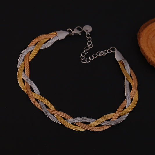 Elora Tricolor Braided Chain Bracelet