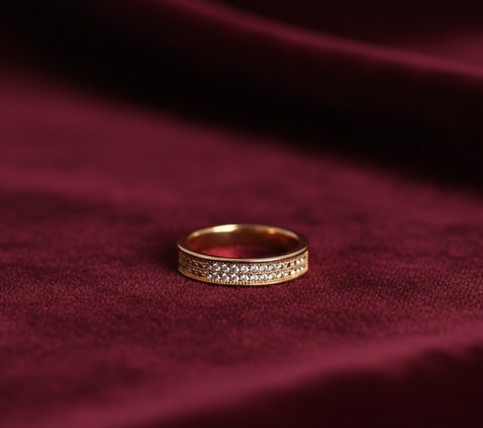 Elora Rose Gold Plated Eterna Pavé Gold Band Ring