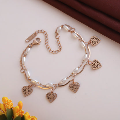 Elora Rose Gold Heart Charm bracelets