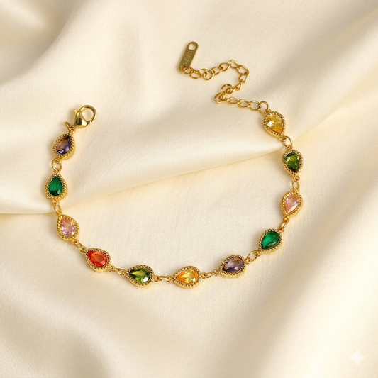 Elora Gold Plated premium Stone bracelet