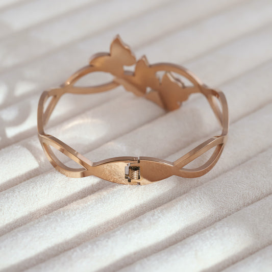 Elora Butterfly Charm Rose Gold Bracelet