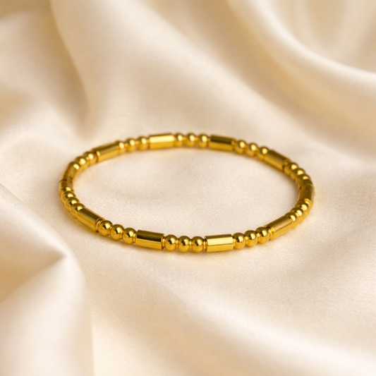 Elora The Aura Textured Gold Plated Bracelet