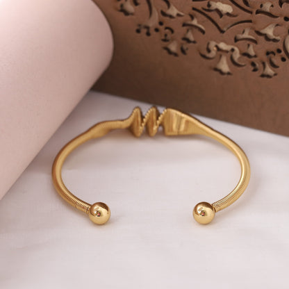 Elora Gold Plated Spiral Harmony Open Cuff Bracelet