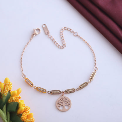 Elora Elegant Rose Gold Tree of Life Bracelet