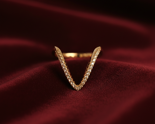 Elora Pave & Beaded Asymmetrical Open Ring