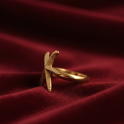 Elora Gold Plated Starfish Statement Ring