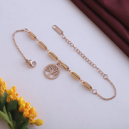 Elora Elegant Rose Gold Tree of Life Bracelet