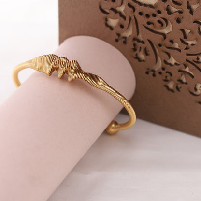 Elora Gold Plated Spiral Harmony Open Cuff Bracelet