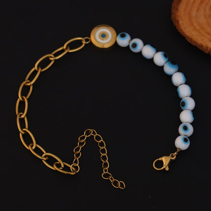 Elora Mystic Aura Evil Eye Beaded Bracelet – Blue Harmony Edition