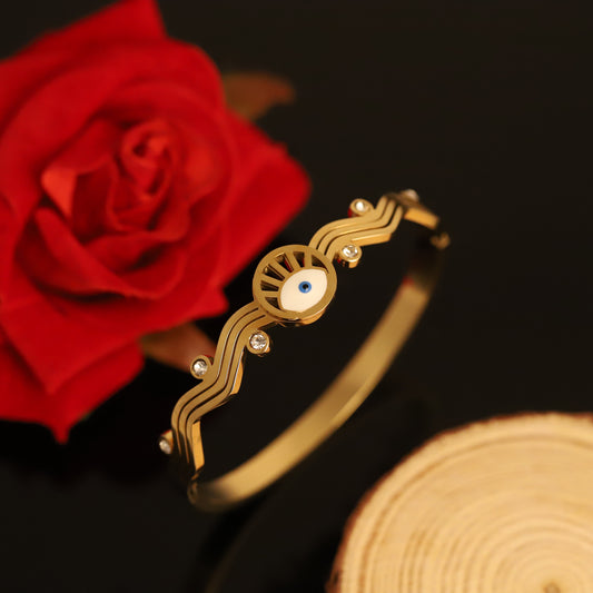 Elora Divine Shield Evil Eye Gold-Plated kada Bracelets