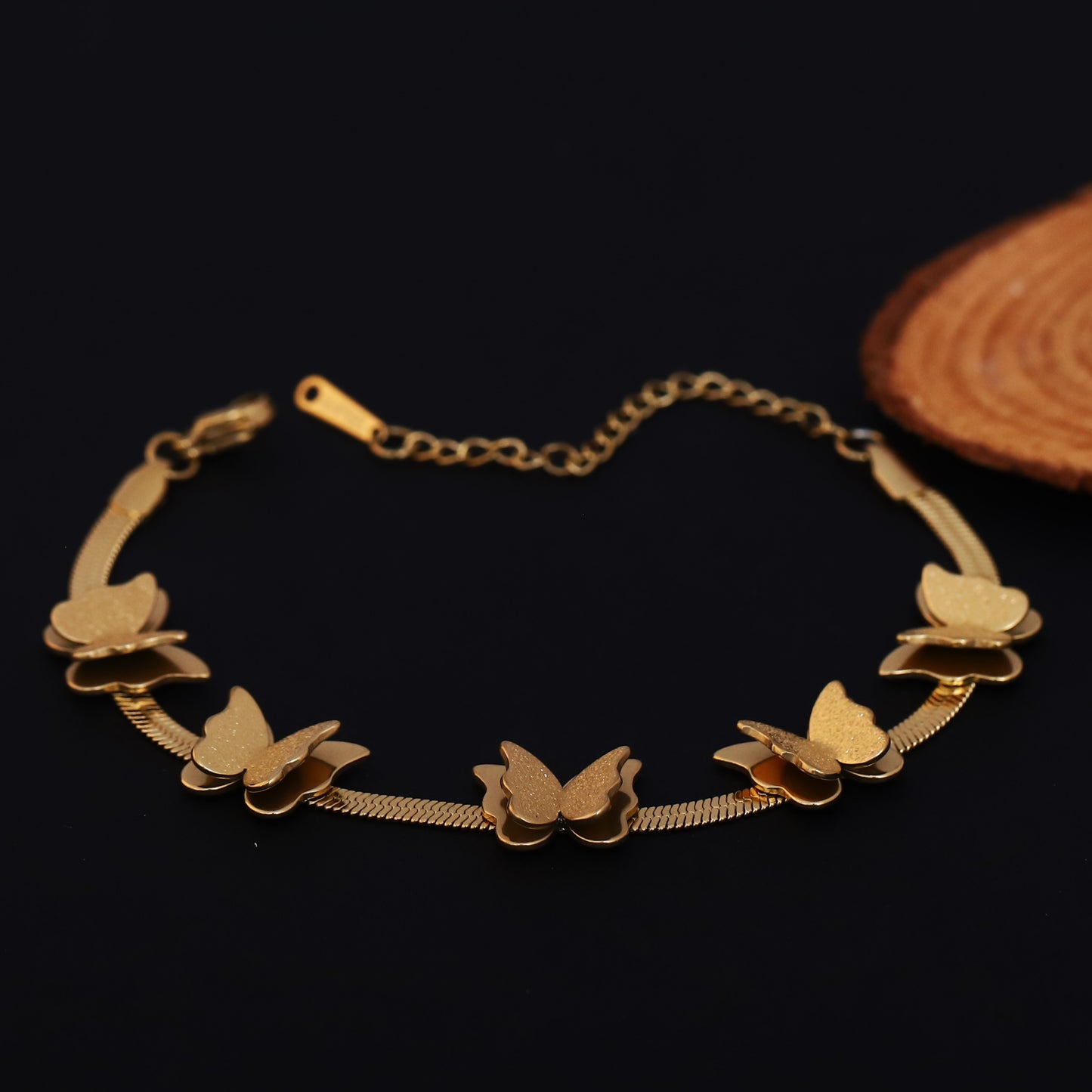 Elora Golden Butterfly Charm Bracelet