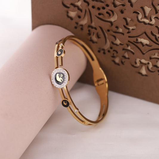 Elora Noir Éclat Enamel Crystal Bracelets
