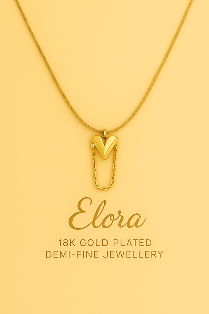 Elora Golden Embrace heart pendant chain