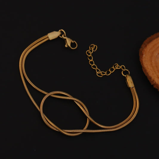 Elora Gold Plated Twisted Snake Chain Bracelet