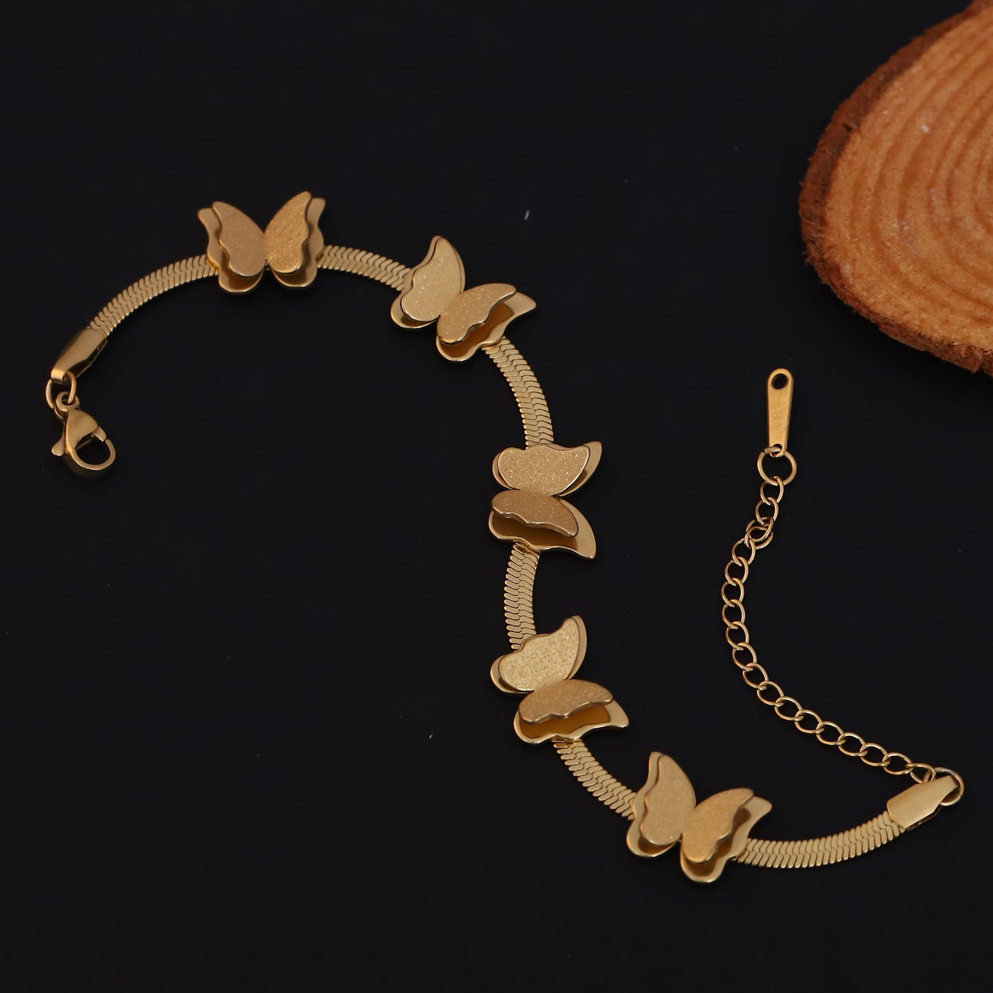 Elora Golden Butterfly Charm Bracelet