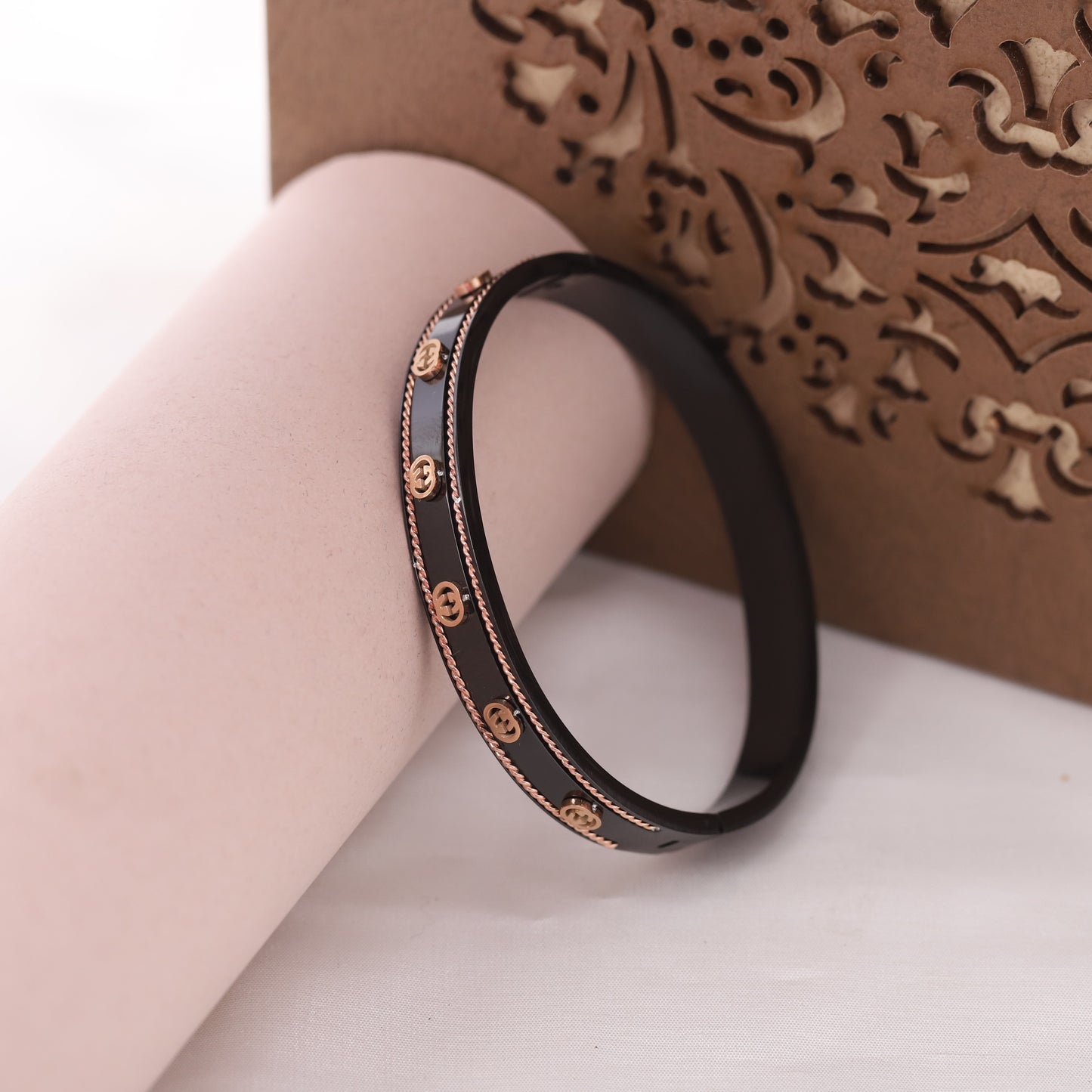 Elora Ebony Luxe Dual-Tone Designer Bangle