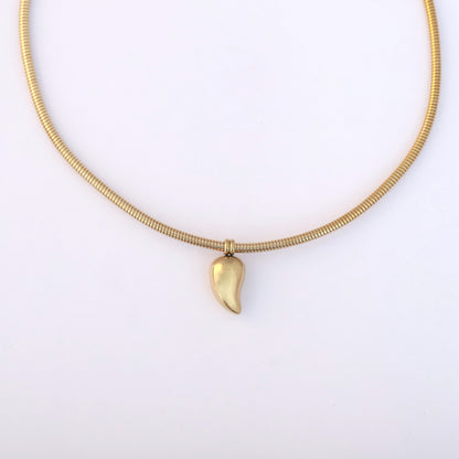 Elora  Signature gold plated pendant sleek chain