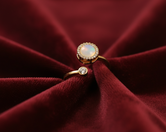 Elora Aurora Halo Opal Ring