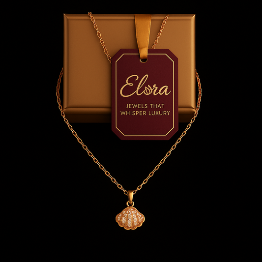 Elora seashell pearl pendant chain