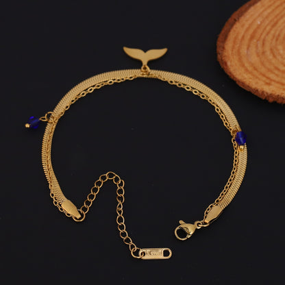 Elora Ocean Charm Dual Chain Bracelet – Blue Wave Edition