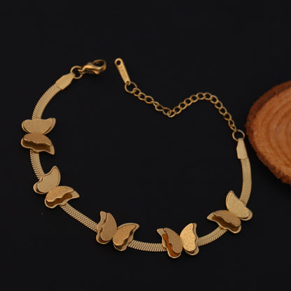Elora Golden Butterfly Charm Bracelet