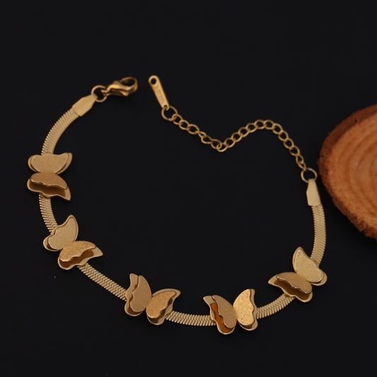 Elora Golden Butterfly Charm Bracelet