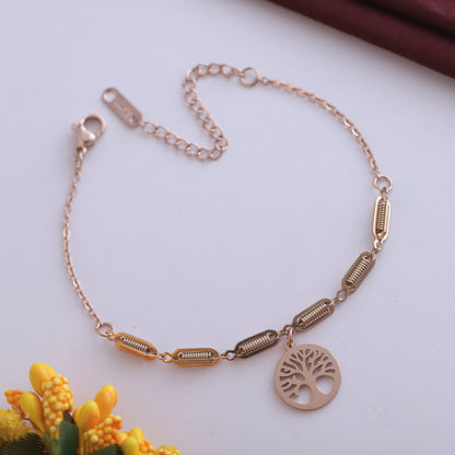 Elora Elegant Rose Gold Tree of Life Bracelet
