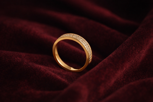 Elora Rose Gold Plated Eterna Pavé Gold Band Ring